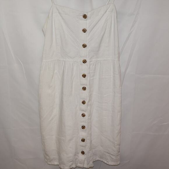 Universal Thread Simple White Cotton Sun Dress Size Large Button Up - Picture 6 of 16